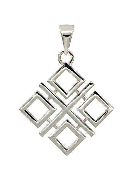 Фото Макошь оберег подвеска из серебра, вид сзади.