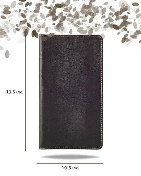 Фото функционального кошелька Классического из темно-коричневой кожи хитрый лис Инфографика Размеры