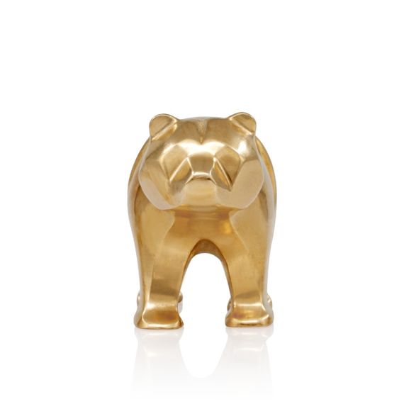 Статуэтка Медведь - фигурка в виде мишки из бронзы, вид спереди