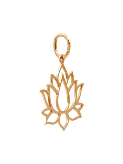 Подвеска Лотос из серебра 925 пробы с позолотой, фото вид сбоку