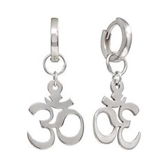 Серьги Конго 12 мм с подвеской Ом из серебра 925