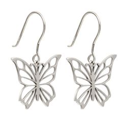 Серьги Бабочка из серебра