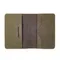 Обложка для паспорта Лев из светло зеленого нубука в развернутом виде без наполнения.