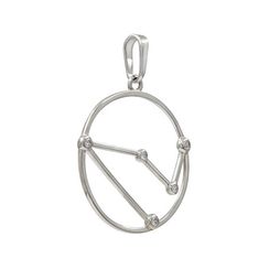 Подвеска на шею Созвездие Козерог Знак зодиака серебро с фианитами