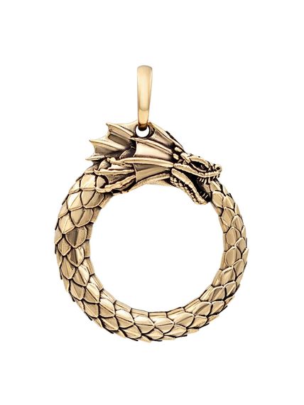 Подвеска Уроборос без плавника из бронзы, вид сзади