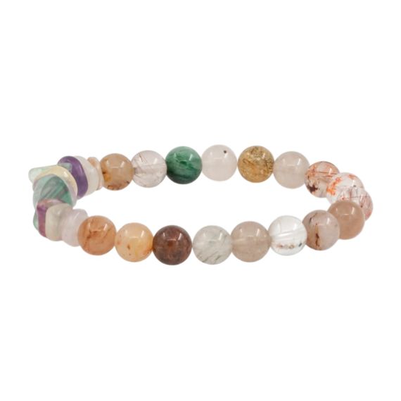 Браслет из натуральных камней кварц волосатик и флюорит, фото 2