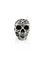 Фото бронзовой бусины череп Tribal skull в профиль на белом фоне.