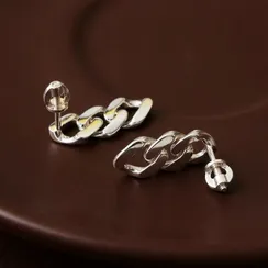 Серьги Звенья из серебра 925 пробы