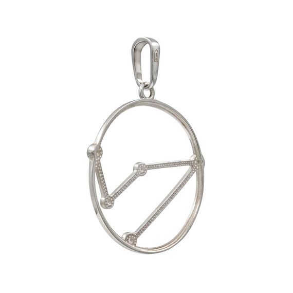 Подвеска на шею Созвездие Козерог Знак зодиака серебро с фианитами, фото 4