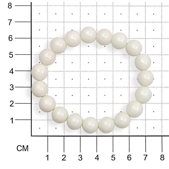 Браслет из белой керамики 10 мм на размерной сетке