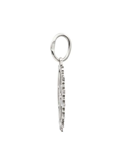 Фото подвески Алатырь в солнце из серебра, вид справа.