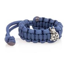 Браслет с шармом Белка из мельхиора - синий паракорд
