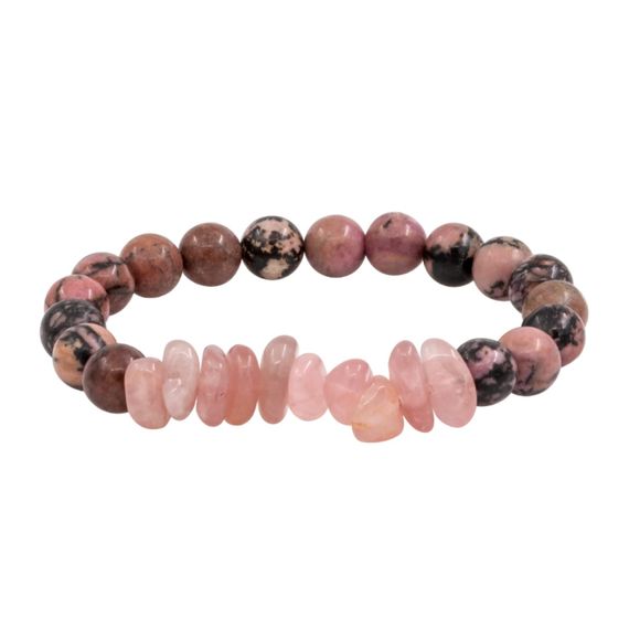 Браслет из натуральных камней родонита и кварца розового, фото 1