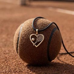 Подвеска на шею Теннисная ракетка в сердце бронза