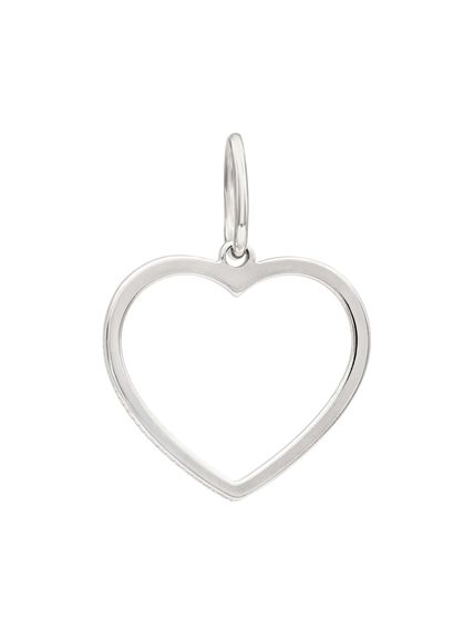 Фото подвески Сердце контур из серебра, вид сзади.