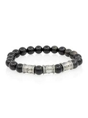 Браслет из натурального обсидиана с рунами Турисаз, Тейваз и Турисаз - Максимальная защита