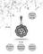 Подвеска Мантра Ом из серебра 925 пробы, фото с инфографикой размеров