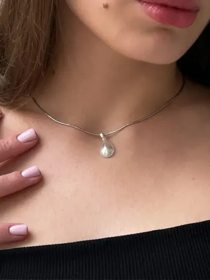 Подвеска Капля воды из серебра 925 пробы, фото от покупателя.
