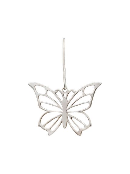 Серьги Бабочка из серебра, вид спереди