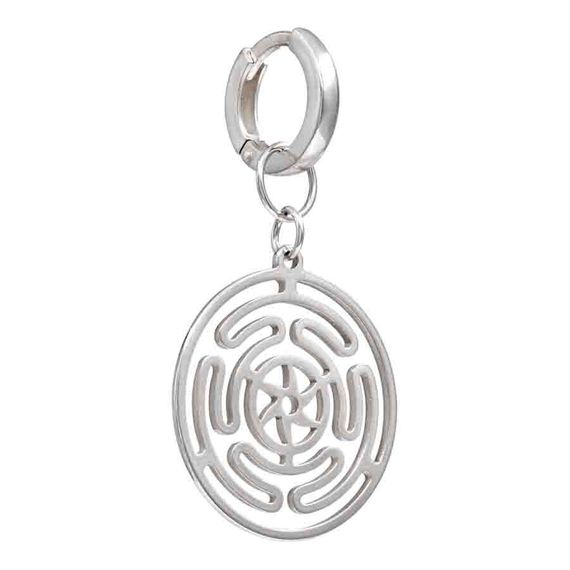 Серьги Конго 12 мм с подвеской Колесо Гекаты из серебра 925, вид 3