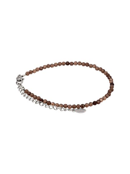 Фото браслет из раухтопаза 2041/3_раухтопаз на белом фоне сбоку