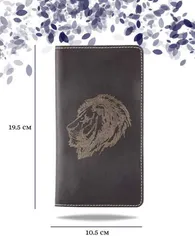 Кошелек высокий Лев синяя кожа