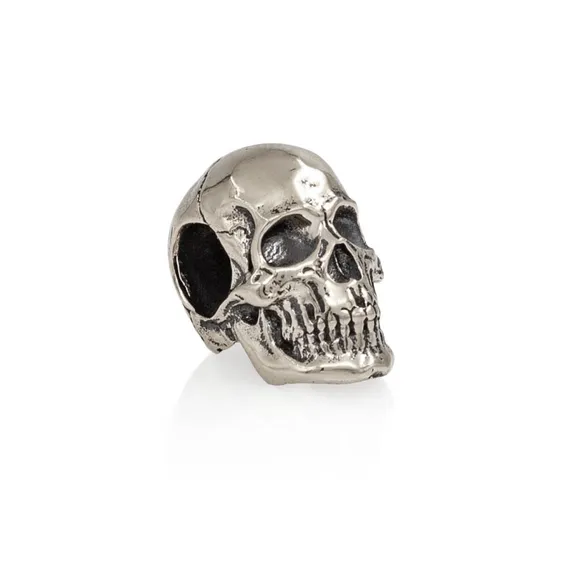 Шарм Череп Skull Victory mini - бусина для браслета из мельхиора, вид 1