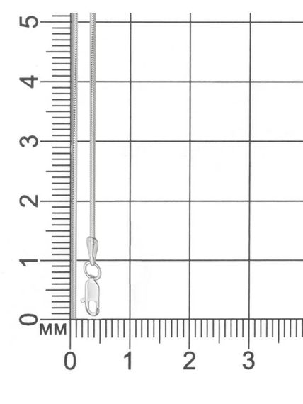 Фото цепочка на шею снейк серебро 9262 на размерной сетке