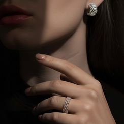 Серьги Сетка из серебра 925 пробы