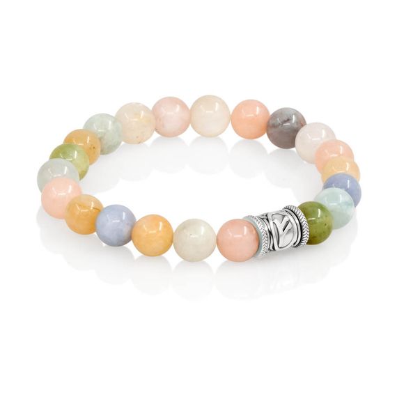 Браслет Денежный импульс из натурального берилла с руной Феху из серебра 925, вид 2