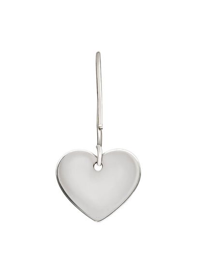 Серьги Сердце из серебра, вид сзади