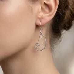 Серьги Золотое сечение Фибоначчи из серебра