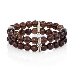 Браслет Всевидящее Око из Мельхиора Двойной с раухтопазом 8 мм