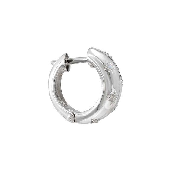 Серьги конго Звезды из серебра 925 пробы с фианитами, фото 2