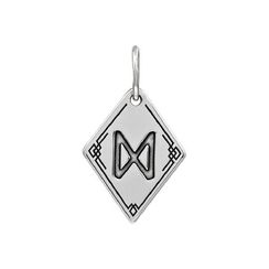 Подвеска Руна Дагаз - кулон из серебра 925