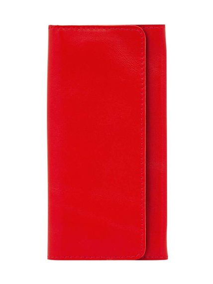 Фото функционального кошелька Классический из красной кожи, вид фасад.