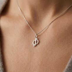 Подвеска в виде буквы Ф - кулон из серебра 925 пробы