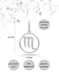 Подвеска Знак зодиака Скорпион из серебра