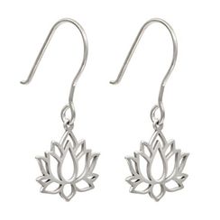 Серьги Лотос малый из серебра
