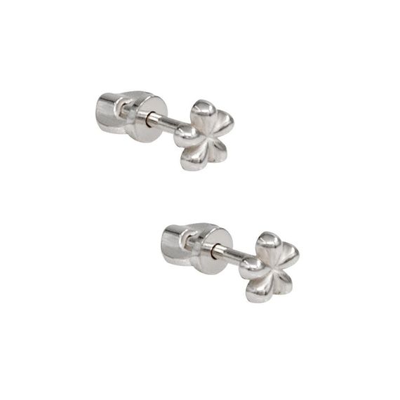 Серьги-пусеты Цветок mini из серебра 925 пробы, вид 1