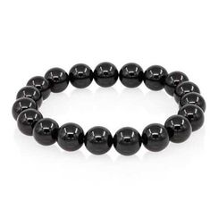 Браслет из камней чёрного кварца 10 мм