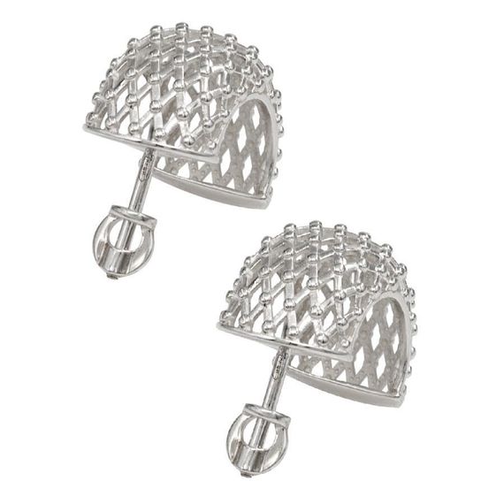 Серьги Сетка из серебра 925 пробы, вид 3