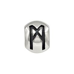 Шарм с руной Манназ - подвеска из серебра 925 пробы скандинавский оберег