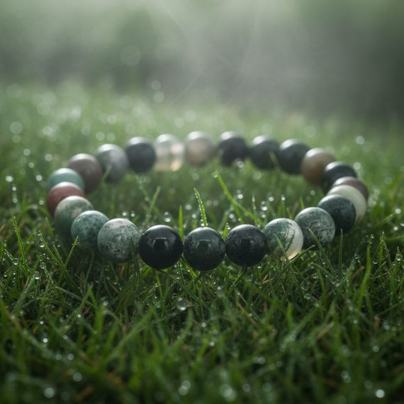 Браслет из зеленой яшмы, живое фото 2