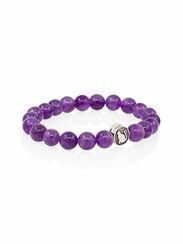 Браслет из натурального аметиста с шармом Кошка - Защита и благополучие