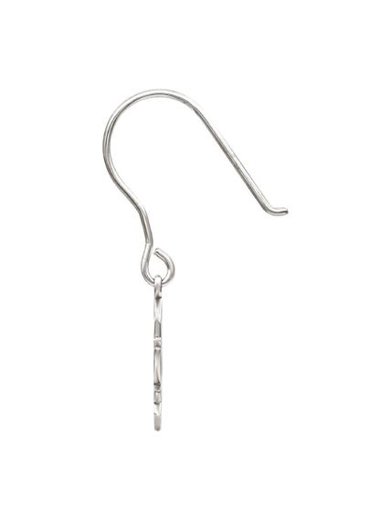 Серьги Лотос малый из серебра, вид боком