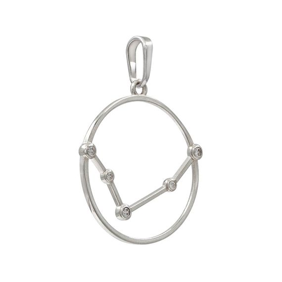 Подвеска на шею Созвездие Овен Знак зодиака серебро с фианитами, фото 3