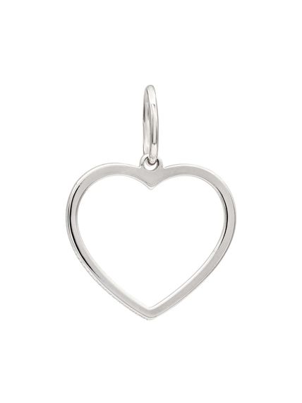 Фото подвески Сердце контур из серебра, вид анфас.