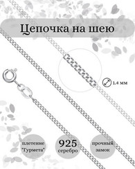 Цепочка на шею из серебра Гурмета
