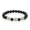 Браслет на руку из натурального черного кварца с шармами числами 7, вид спереди